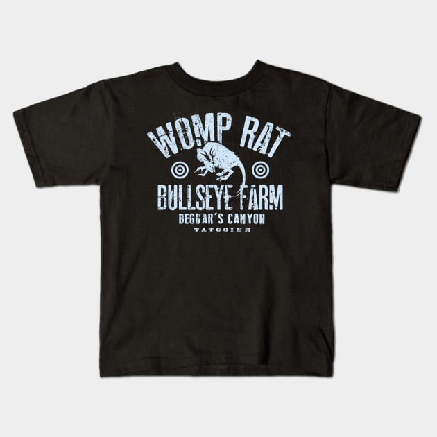 Womp Rat Bullseye Farm Kids T-Shirt by MindsparkCreative